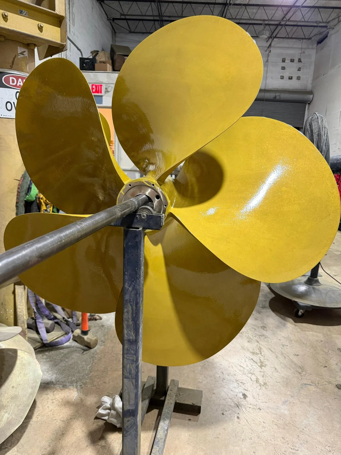 Coated propeller in the workshop